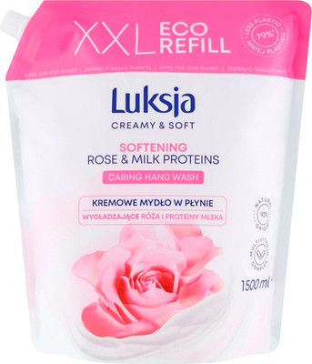 Мыло жидкое Luksja С лепестками роз и протеинами молока (1.5л)