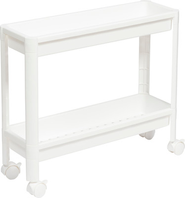 Этажерка Violet Vikea узкая 2-х ярусная на колесах / 782206 (белый)