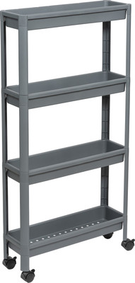 Этажерка Violet Vikea узкая 4-х ярусная на колесах / 782418 (серый)