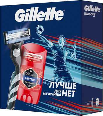 Набор для бритья Gillette Mach3 Станок+1 кассета+Дезодорант (50мл)