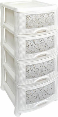 Комод пластиковый Violet Ажур / 35426 (белый)