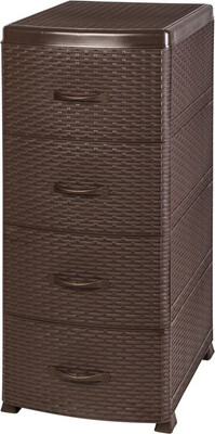 Комод пластиковый Violet Ротанг / 35701 (коричневый)