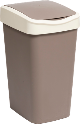 Набор мусорных ведер Violet Tandem с подвижной крышкой / 843622 (6шт, 35л, шоколад/слоновая кость)