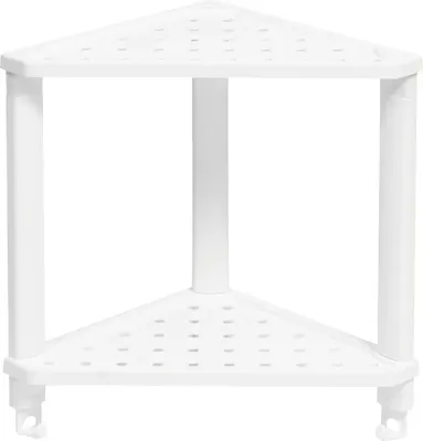 Полка для ванной Violet Vikea угловая подвесная 2-х ярусная / 787206 (белый)