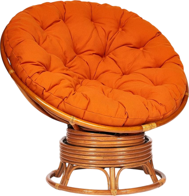 Кресло-качалка Tetchair Papasan 23/01 B с подушкой (коньяк/оранжевый)