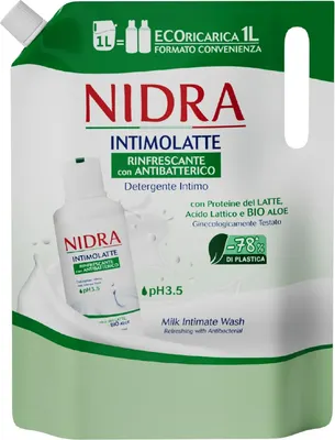 Гель для интимной гигиены Nidra освежающий с молочными протеинами и алоэ (1л)