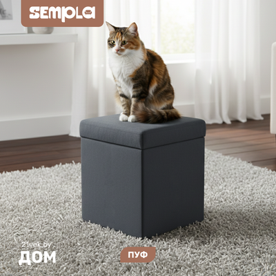 Пуф SEMPLA №20 (альба темно-серый)