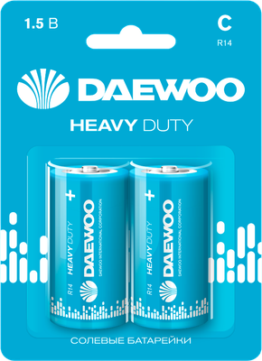 Комплект батареек Daewoo Heavy Duty R14 BL-2 24/192 / 5029422