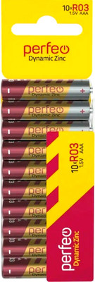 Комплект батареек Perfeo R03/10SH Card Dynamic Zinc 10/120/1080