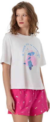 Пижама Mark Formelle 592536 (р.164/170-92-98, белый/бокальчики на розовом)