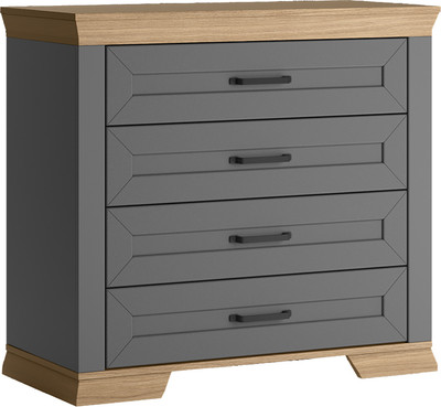 Комод Black Red White Marselle / KOM4S (дымчатый алмаз/дуб урбан янтарный, дымчатый алмаз)