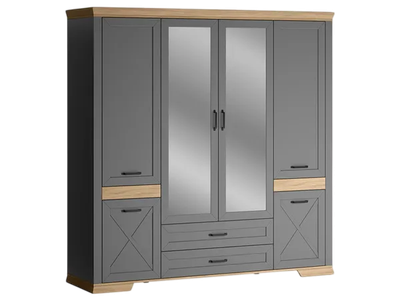 Шкаф Black Red White Marselle / SZF6D2S (дымчатый алмаз/дуб урбан янтарный, дымчатый алмаз)