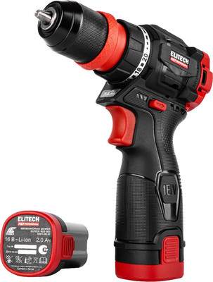 Аккумуляторная дрель-шуруповерт Elitech CD 16UL2 / 214225