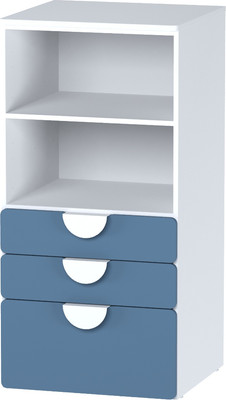 Стеллаж Mebelain Пикси 120 с 3 ящиками (озорной синий)