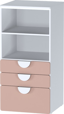 Стеллаж Mebelain Пикси 120 с 3 ящиками (мечтательный розовый)
