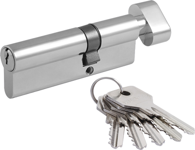 Цилиндровый механизм замка Нора-М STD AL ЛВ-90 55-35в (хром, хедер)