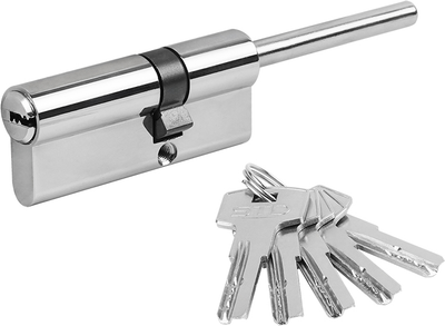 Цилиндровый механизм замка Нора-М STD Z ЛП-75 45х30 шток 65мм (хром, хедер)