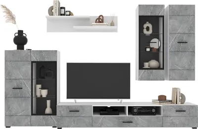 Горка для гостиной Interline Neo-2 без подсветки (белый платинум/керамика)