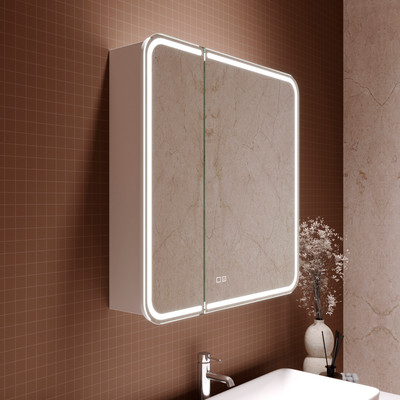 Шкаф с зеркалом для ванной Silver Mirrors Alliance 2 80.5x80 Slim / LED-00002920