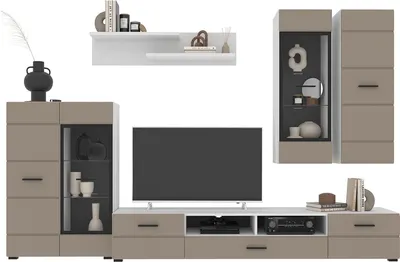 Горка для гостиной Interline Neo-2 без подсветки (белый платинум/луна)