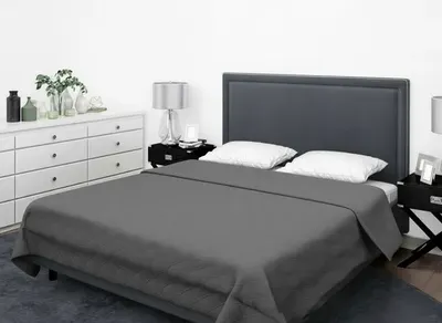 Покрывало Бояртекс Ультрастеп гл/кр №17-5102 Темно-серый (180x210, верх/низ темно-серый)