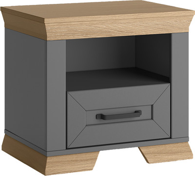 Прикроватная тумба Black Red White Marselle / KOM1S  (дымчатый алмаз/дуб урбан янтарный/дымчатый алмаз)