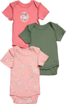 Набор боди для малышей Mark Formelle 13015-1-3 (р.62-40, уточки на светло-розовом/розовый/зеленый)