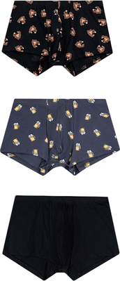 Комплект мужских трусов Mark Formelle 411122-3 (р.98-108, пиво на грозе/черный/медведи на черном)