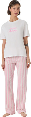 Пижама Mark Formelle 592635 (р.164/170-88-94, белый/розовая полоска)