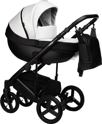 Детская универсальная коляска INDIGO Tour Eco 2в1 (Te 10, черная кожа/белая кожа)
