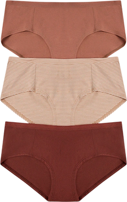 Комплект женских трусов Mark Formelle 412263-3 (р.98, бежевая полоска/молочный шоколад/корица)