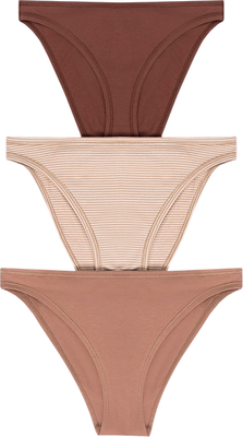 Комплект женских трусов Mark Formelle 412621-3 (р.94, бежевая полоска/молочный шоколад/корица)