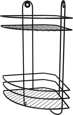 Полка для ванной ИРСА Угловая 2-х секционная / АЛТ 10Ч (черный)