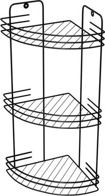Полка для ванной ИРСА Угловая 3-х секционная / АЛТ 66Ч (черный)