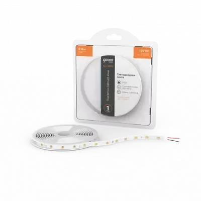 Светодиодная лента Gauss Basic LED 5050/60 12V 8W/m 900lm/m 3000K 10mm IP20 / BT024 (5м)