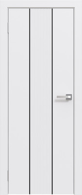 Дверь межкомнатная Юни Эмаль Line 4 80х200 (белый/черный)