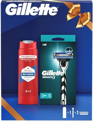 Набор для бритья Gillette Mach3 бритва+Old Spice шампунь+гель д/душа Whitewater (со сменной кассетой)