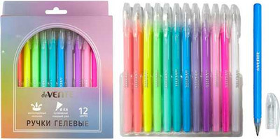 Набор гелевых ручек deVente Neon Black / 5051543 (12цв)
