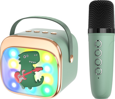 Портативная колонка Maxtop КК03 Динозавр с двумя микрофонами / КК03D (зеленый)