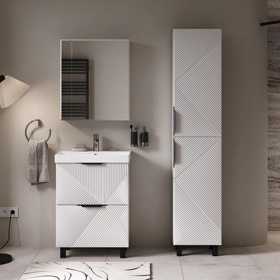 Тумба с умывальником Volna Geometry 60.2Y 9696 + Lake 60 (белый)