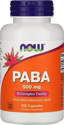 Витамин NOW PABA 500мг (100 капсул)