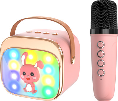 Портативная колонка Maxtop КК03 Кролик с двумя микрофонами / КК03R (розовый)