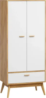 Шкаф Мебельград Калгари 80х50х185см (дуб натуральный светлый/белый матовый)
