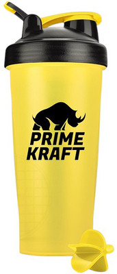 Шейкер спортивный Prime Kraft С логотипом (600мл, желтый/черный)