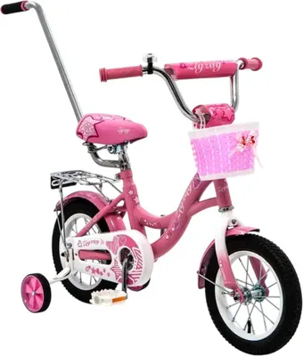 Детский велосипед с ручкой ZigZag Girl 12 / ZG-1224 (розовый)