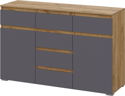 Тумба Тащи в дом Люмо КМ 05 6 ящиков (дуб крафт золото/серый)