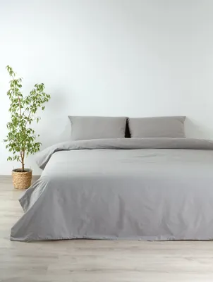 Комплект постельного белья Блакiт Вареный хлопок Евро 50х70 / 15-0000 арт. 4908 (серый)