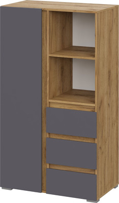 Шкаф Тащи в дом Люмо ШК 03 (дуб крафт золото/серый)