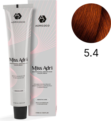 Крем-краска для волос Adricoco Miss Adri 5.4 (100мл, светлый коричневый медный)