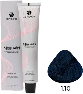 Крем-краска для волос Adricoco Miss Adri 1.10 (100мл, иссиня-черный)